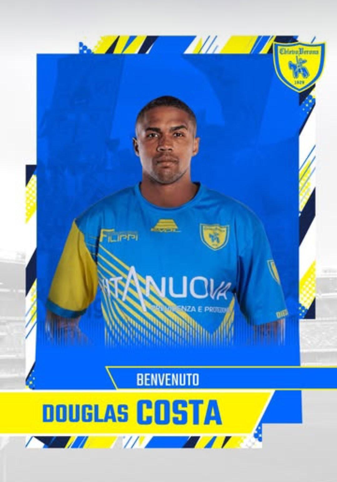 官方：道格拉斯-科斯塔自由转会加盟意丁俱乐部切沃